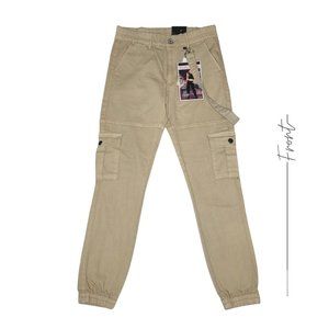 CARGO SCULPTING STRECH BEIGE PANTS FOR WOMEN